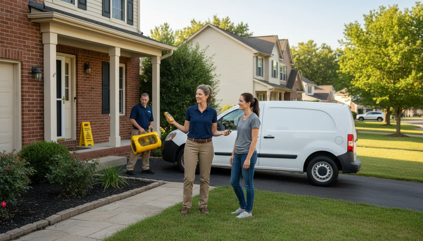 Residential water damage restoration in Basco, IL